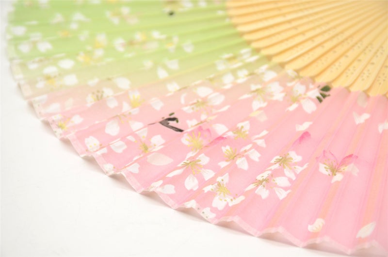 OMyTeaÂ® Hand Held Silk Folding Fans with Bamboo Frame - with a Fabric Sleeve for Protection for Gifts - 100% Handmade Oriental Chinese/Japanese Vintage Retro Style (WZS-45) - Image 5